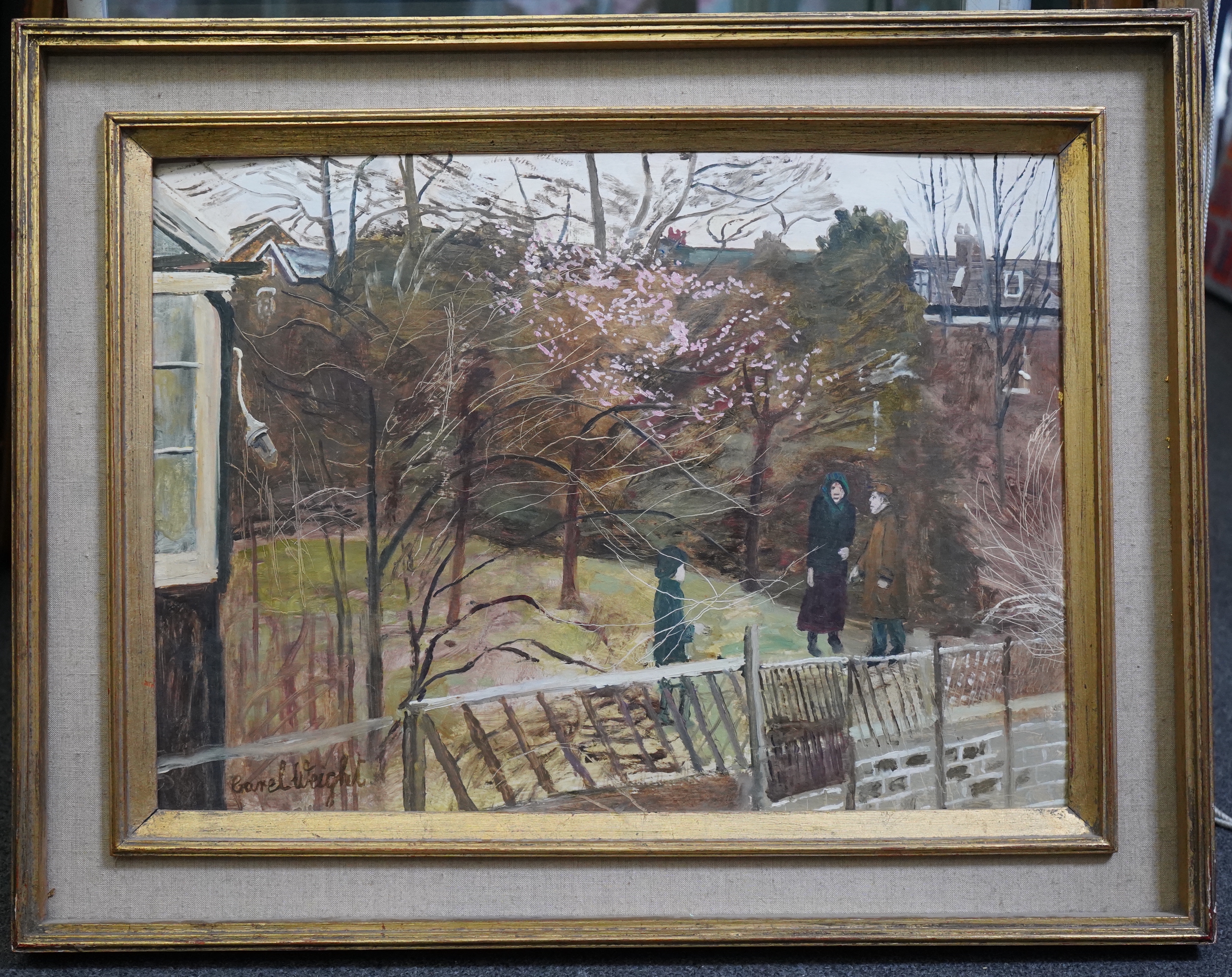 Carel Weight (British, 1908-1997), 'Cherry Blossom circa 1960', oil on board, 40 x 55cm